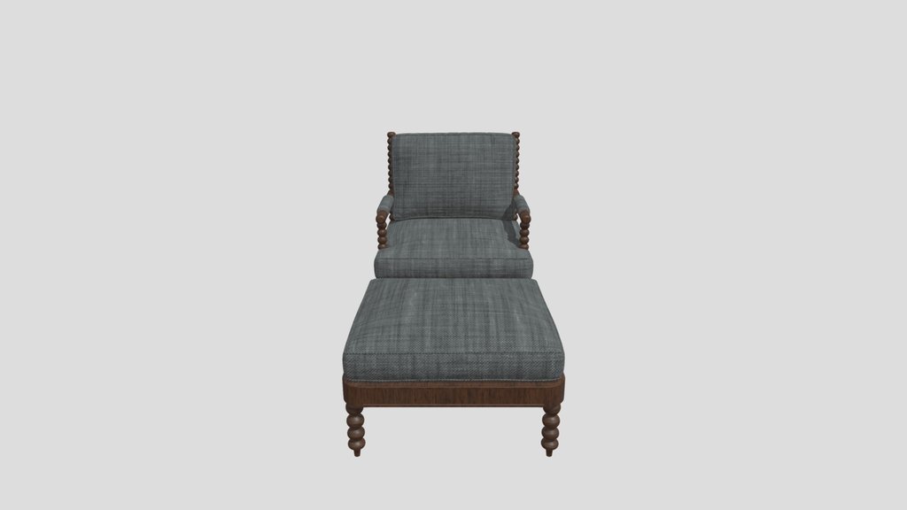 Spool Chair With Ottoman