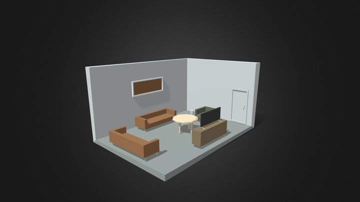 3d cartonish room 3D Model