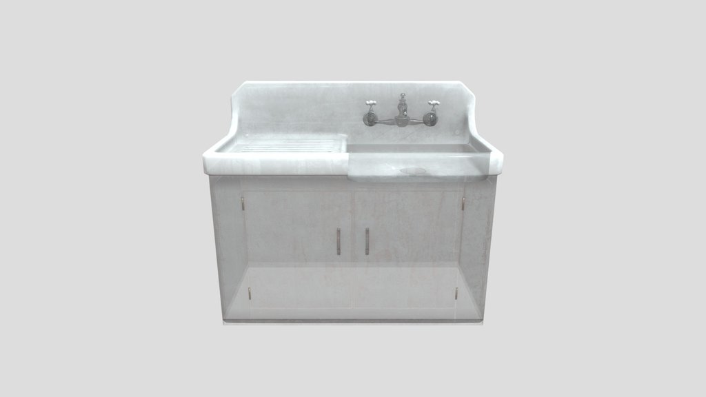 Antique Edwardian Kitchen Sink Painted