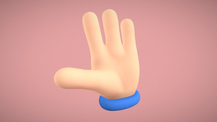 Three Finger Hand Rig 3D Model
