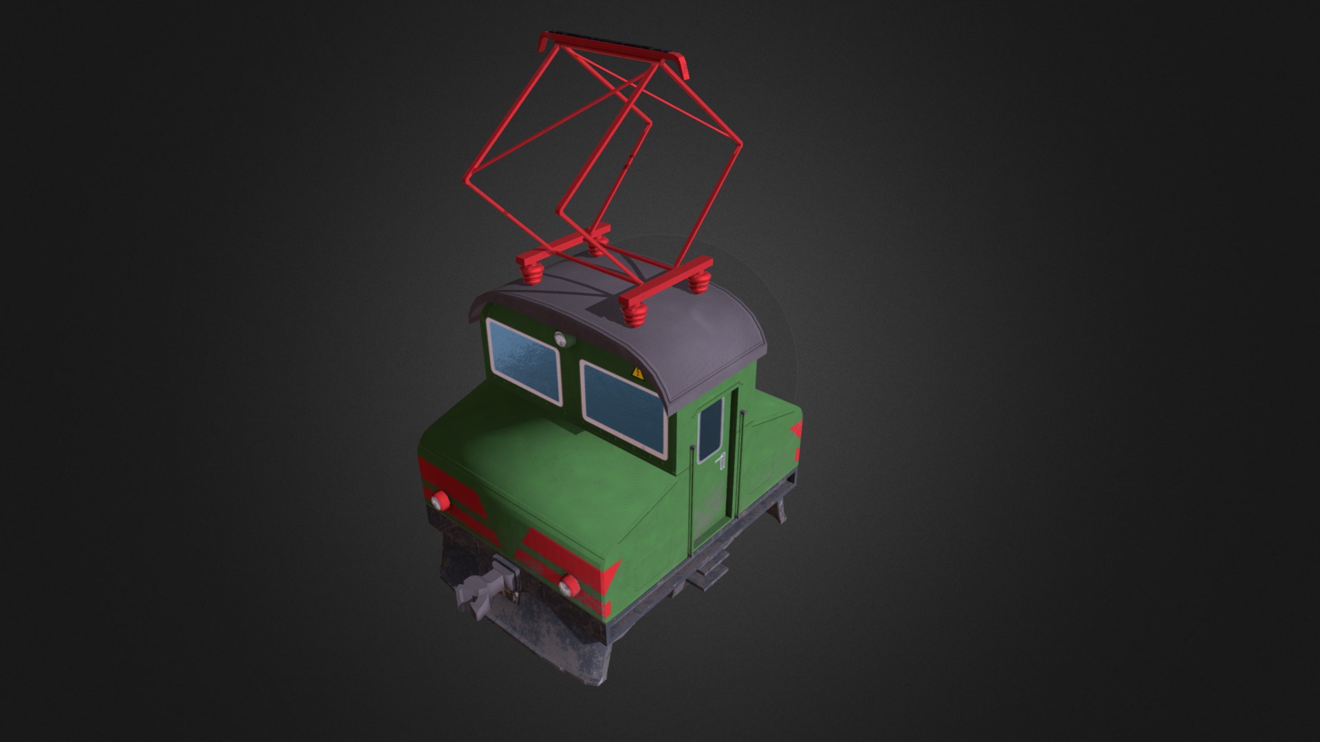 3D model Pchelka small locomotive - This is a 3D model of the Pchelka small locomotive. The 3D model is about a toy car with a red roof.