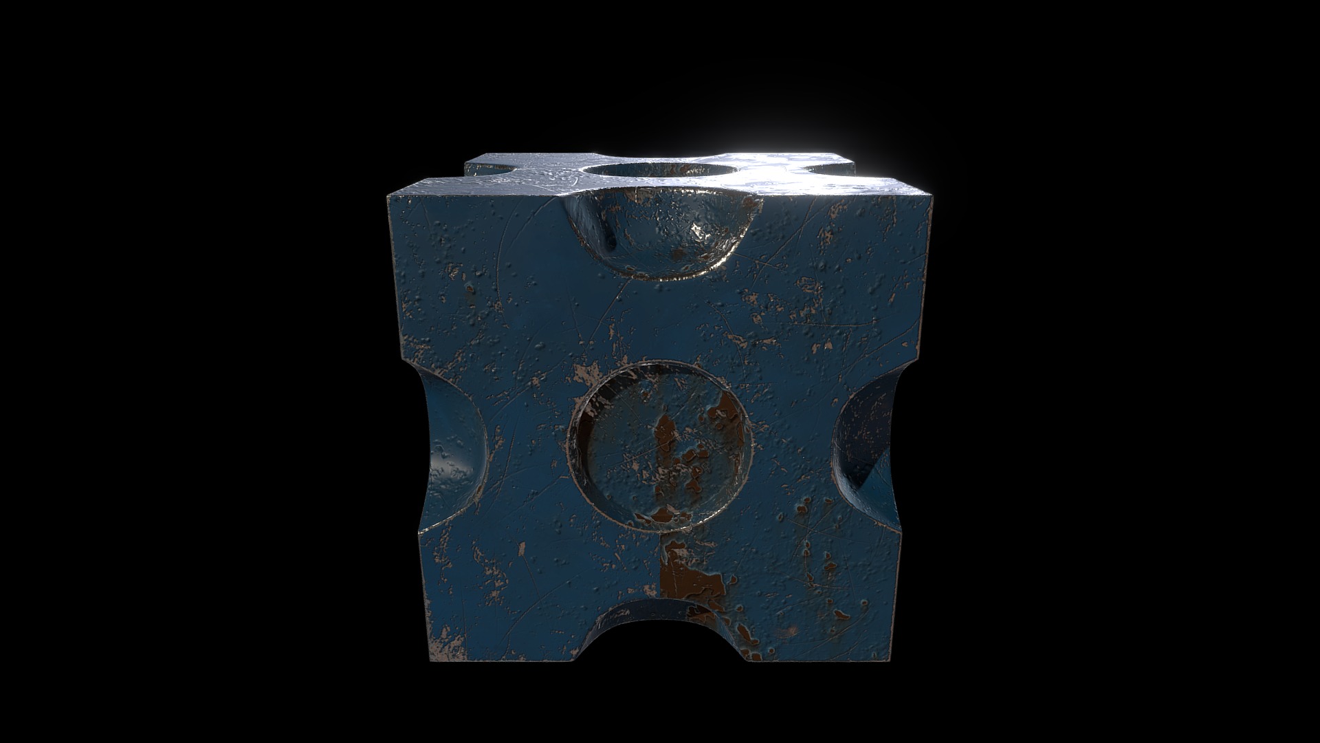 3D model Cube - This is a 3D model of the Cube. The 3D model is about a blue metal object.
