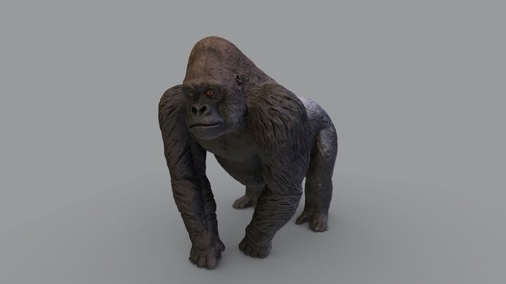 Silverback Gorilla Figurine 3D Model