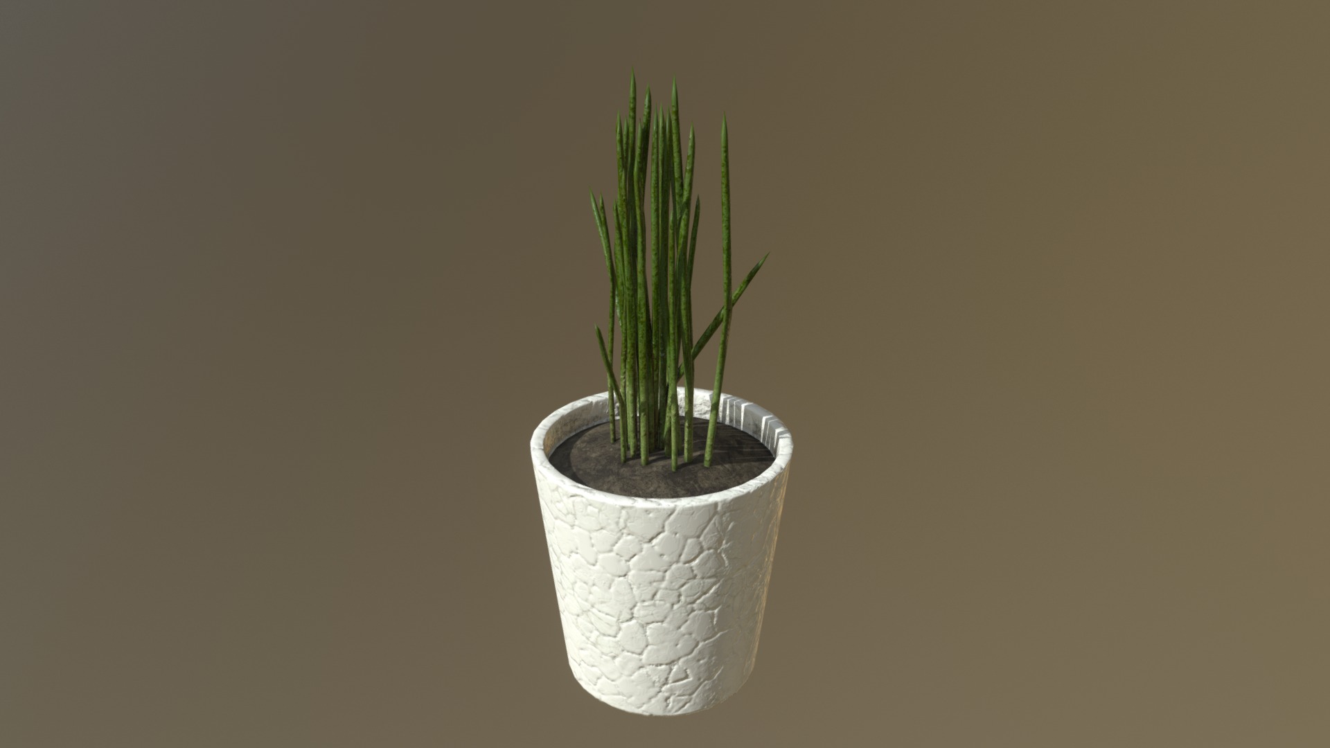 3D model Potted Chives - This is a 3D model of the Potted Chives. The 3D model is about a plant in a pot.