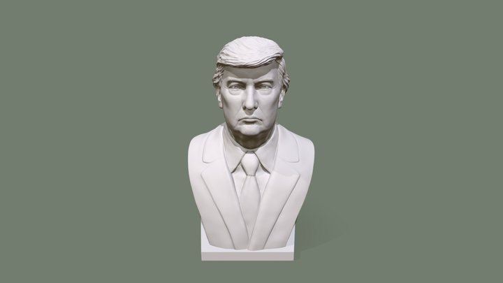 Điêu khắc 3D: Tượng chân dung Donald Trump 3D Model