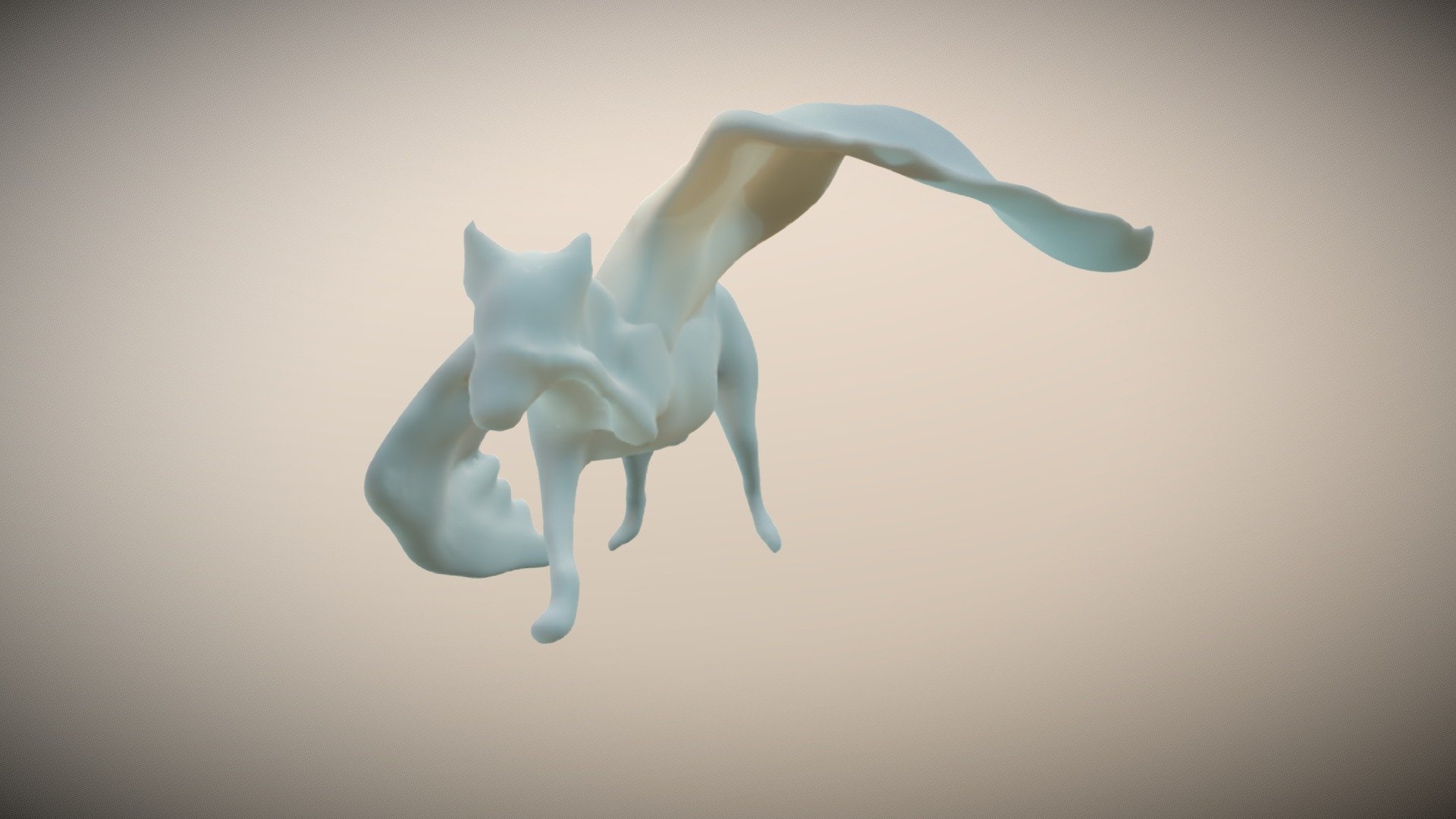 Winged wolf rough sculpt