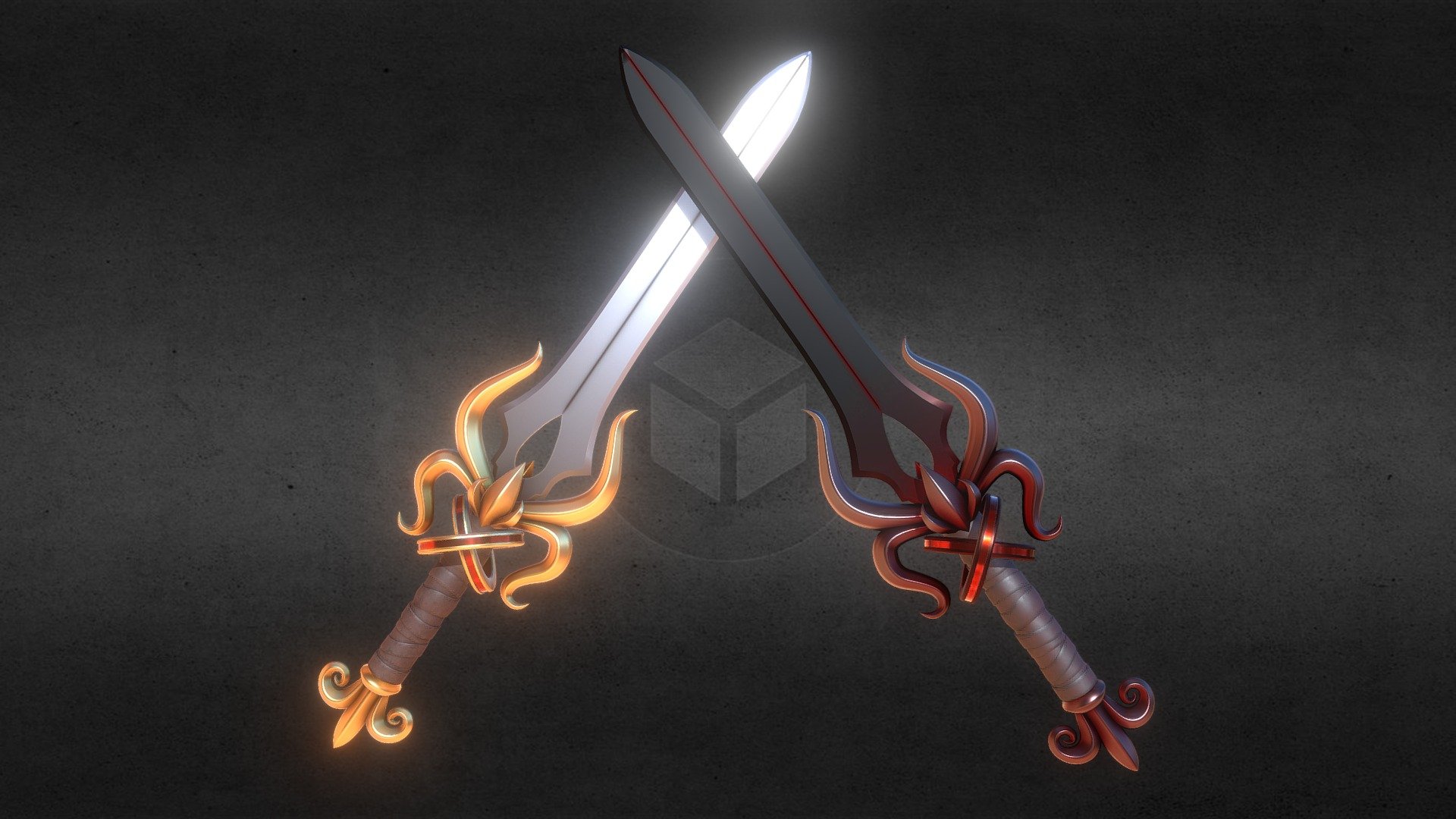 Light and Darkness Swords - Buy Royalty Free 3D model by ...