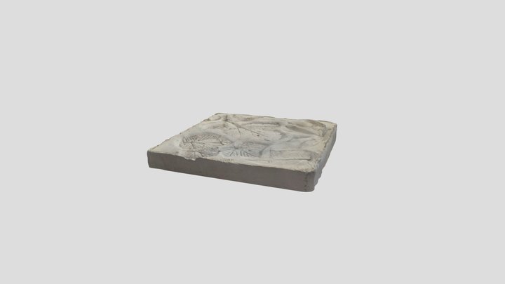 Ceramic stone floral impression tile 3D Model