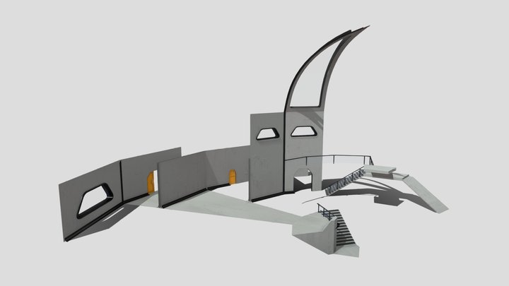 Sci-Fi Modular Space Station Assets 3D Model