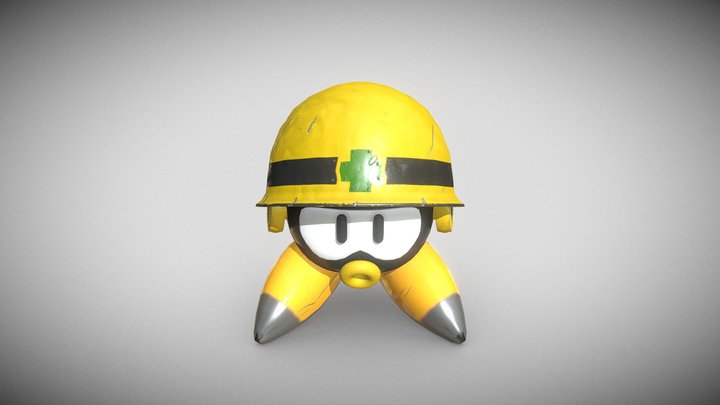 Yellow Robot Worker in Rockman 3D Model