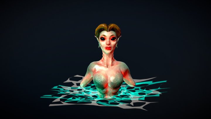 Siren in the Waves 3D Model
