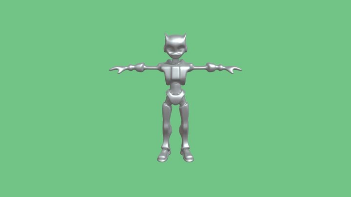Robot soldier in futuristic exoskeleton with vi 3D Model
