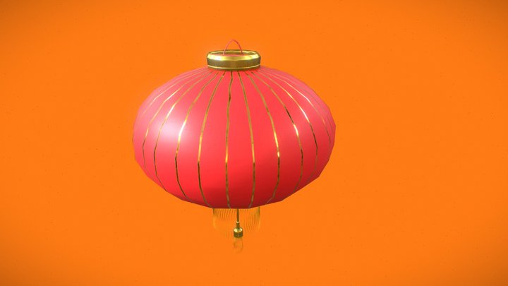 Chinese Paper Lantern | Red 3D Model