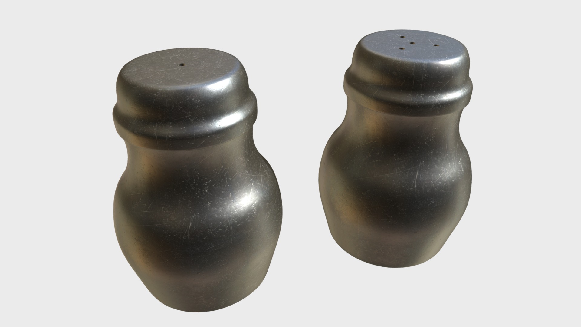 3D model Salt and pepper - This is a 3D model of the Salt and pepper. The 3D model is about a couple of black vases.