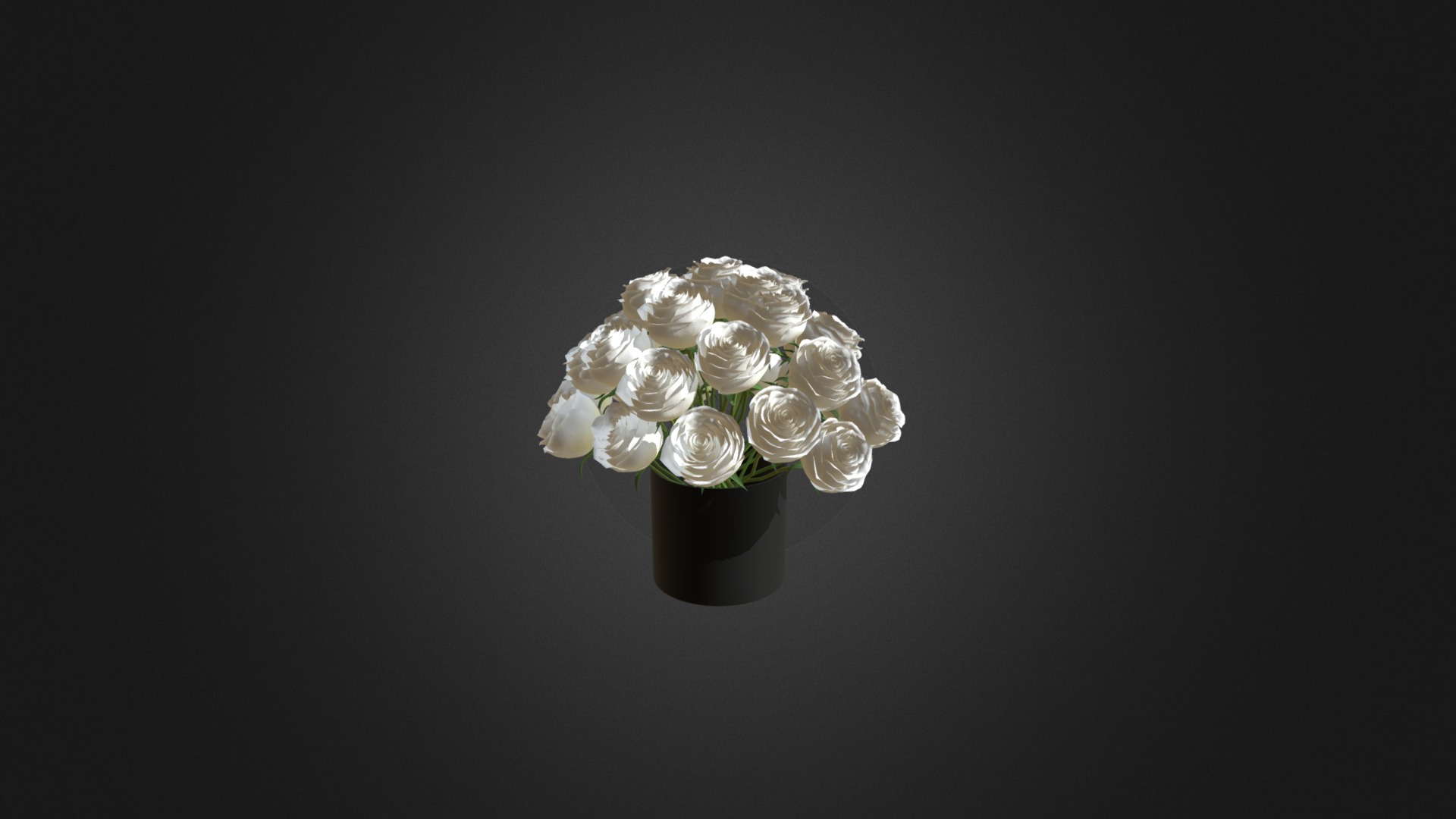 3D model White Roses in Glass Vase - This is a 3D model of the White Roses in Glass Vase. The 3D model is about a vase with white flowers.