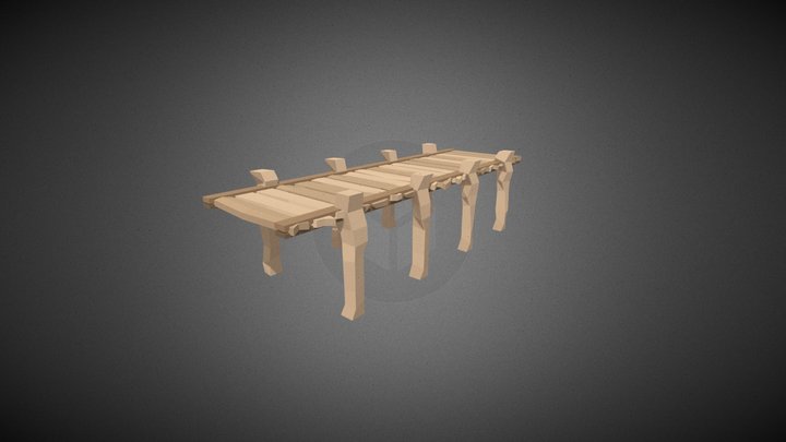 Low-poly Island Dock Platform 3D Model