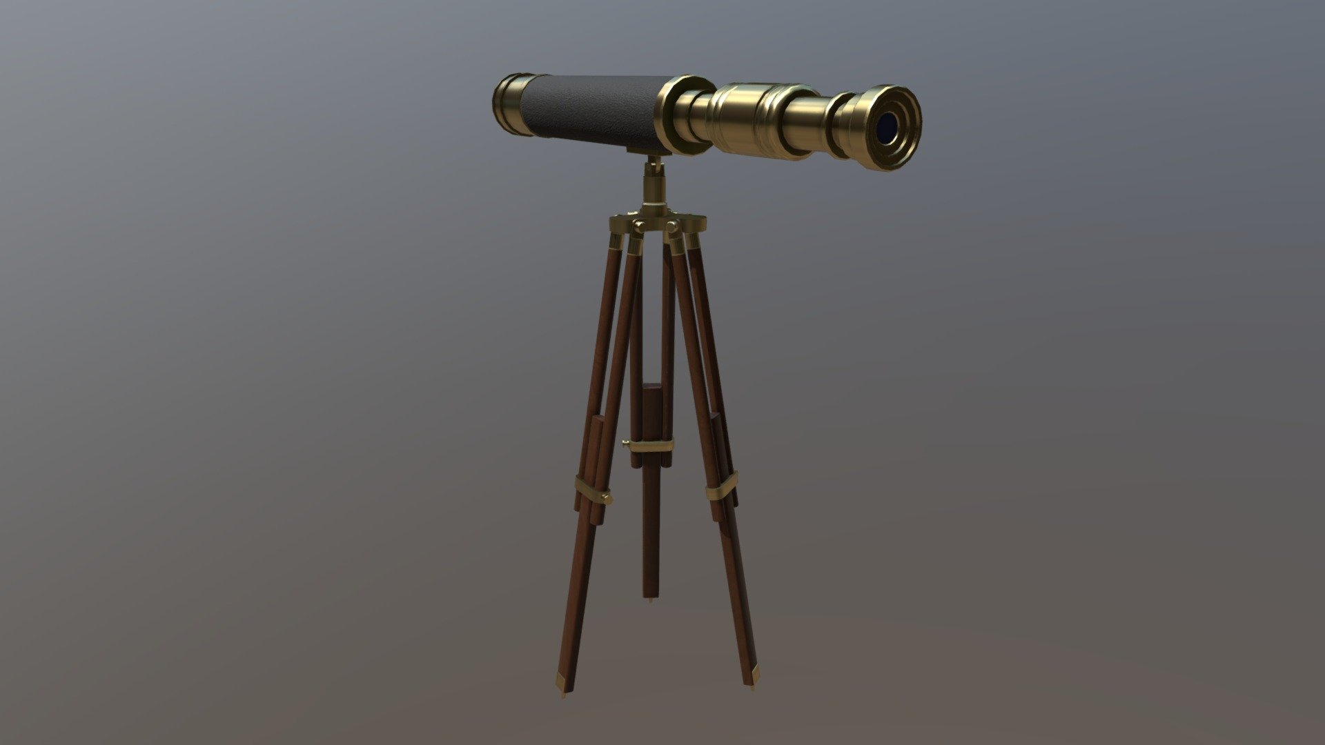 Gold telescope Download Free 3D model by Alexandr Kuzmin