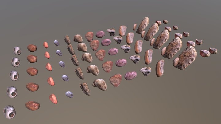 Beach Rocks & Shells Pack 3D Model