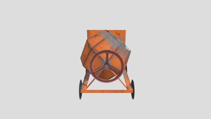 PS1 Retro Concrete Mixer (PS1) 3D Model