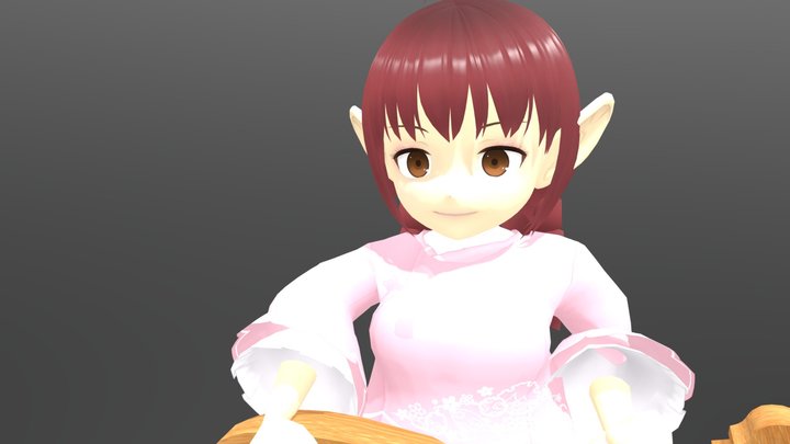The Hobbit Bard air lute Play 3D Model
