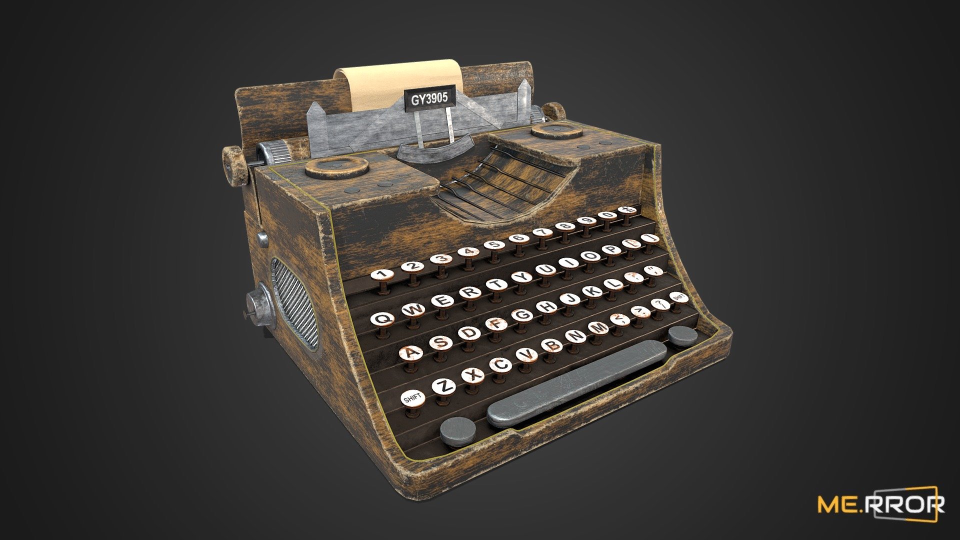 [GameReady] Antique Typewriter Buy Royalty Free 3D model by ME.RROR