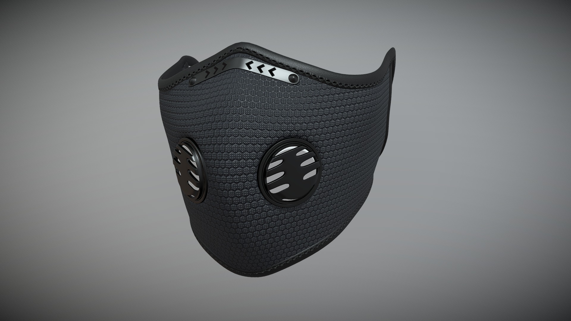 3D model N99 Urban Style Face Mask Respirator - This is a 3D model of the N99 Urban Style Face Mask Respirator. The 3D model is about a black and silver watch.