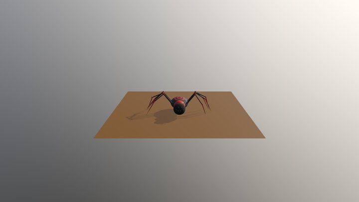 Black and red spider 3D Model