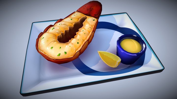 Lobster dish 3D Model