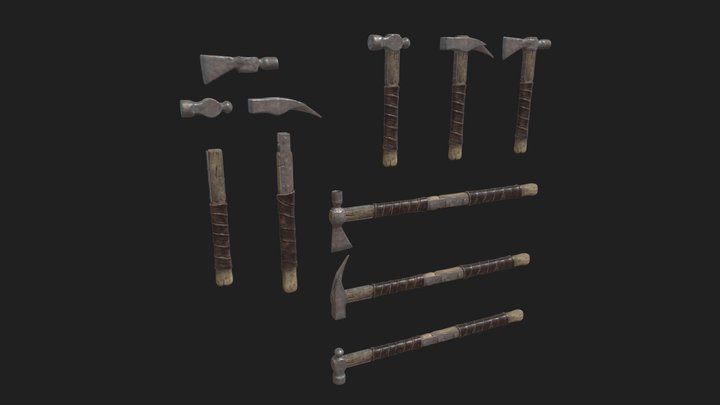 Post Apoc Warhammers - Modular set 3D Model
