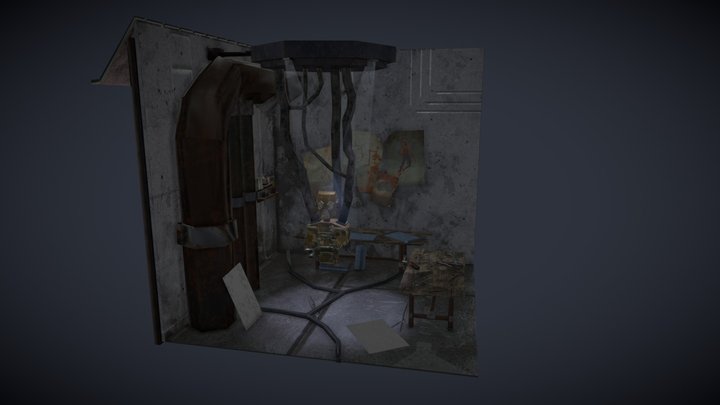 Robot Workshop Diorama 3D Model