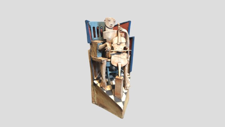 Cello Player 3D Model