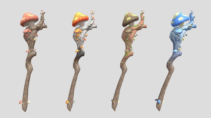 Mushroom Staff 3D Model