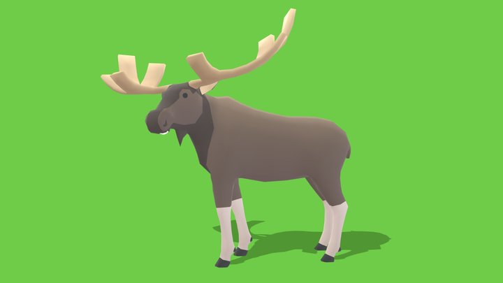 Moose - Animated Low Poly – Free 3D Model STL
