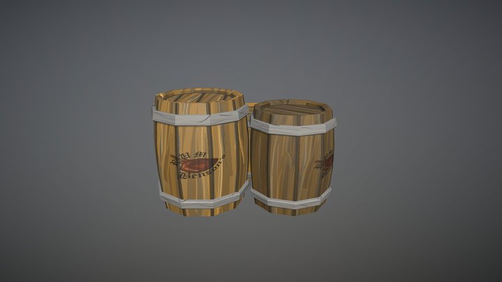 (XB1101 - 03) Trio of Barrels 3D Model