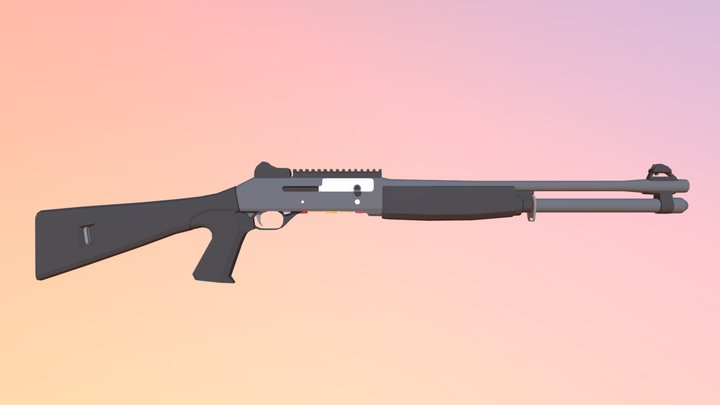 Low Poly Benelli M4 Super 90 3D Model