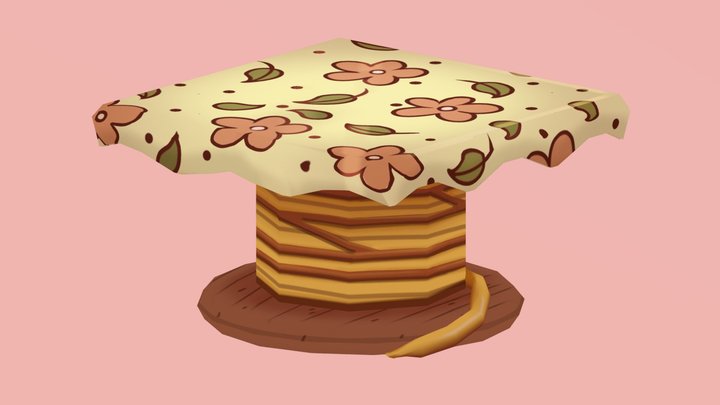 Hand-painted Spool Table 3D Model