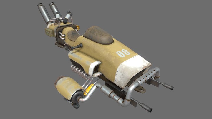 Flying motorbike 3D Model
