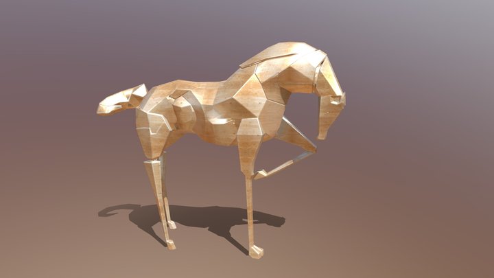 wooden Horse decor 3D Model