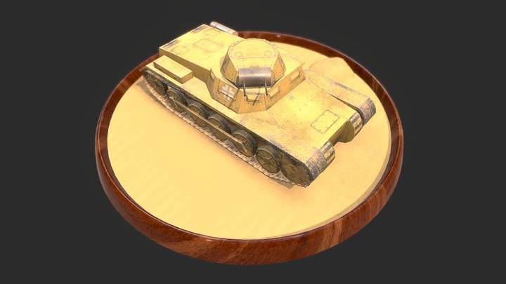 light tank Panzer I - Africa Korps diorama 3D Model