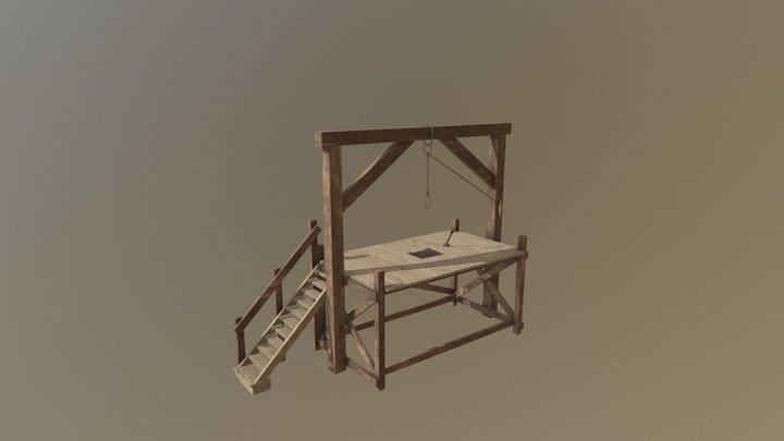 Western Prop 2 - Animated - Gallows 3D Model