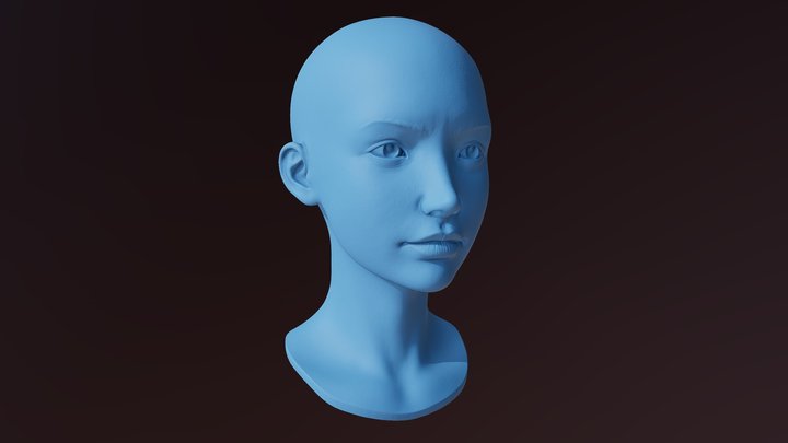 3D Printable Female Head 5 3D Model