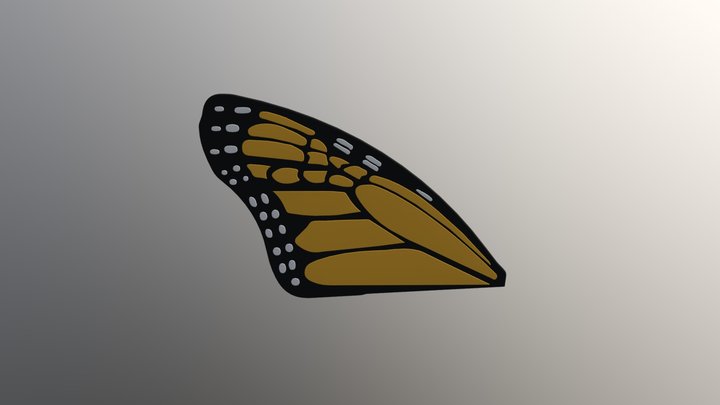Butterfly wing upper left – Modello 3D gratuito STL