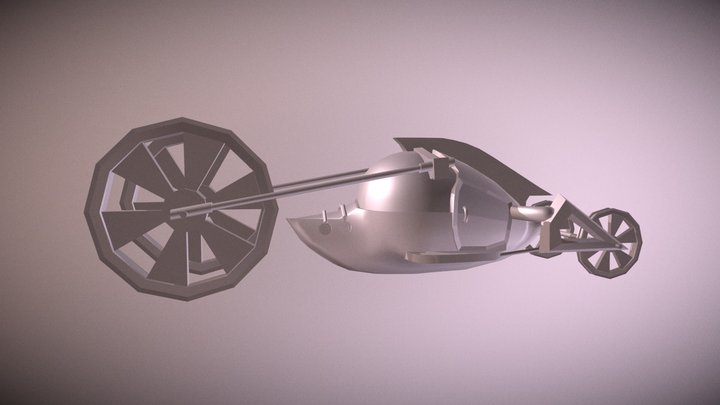 Railway Chopper Carriage 3D Model
