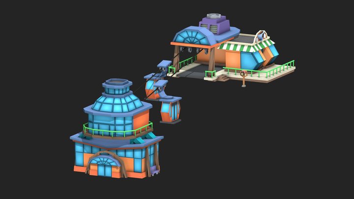 Cable Car 3D Model