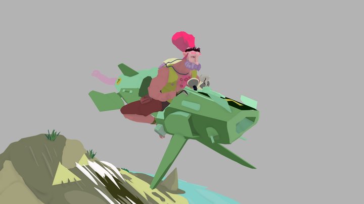 Sandy beach surfer 3D Model