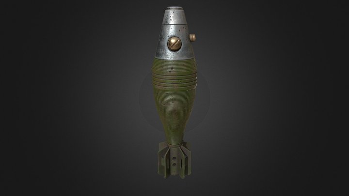 U.S. WWII 60mm Mortar Round 3D Model