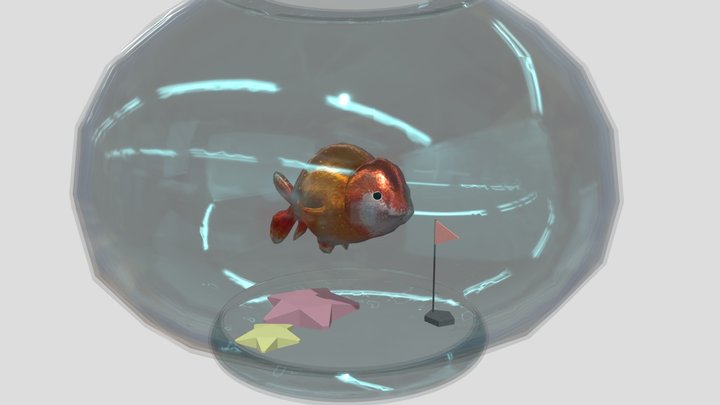 fish bowl (colored and textured) 3D Model