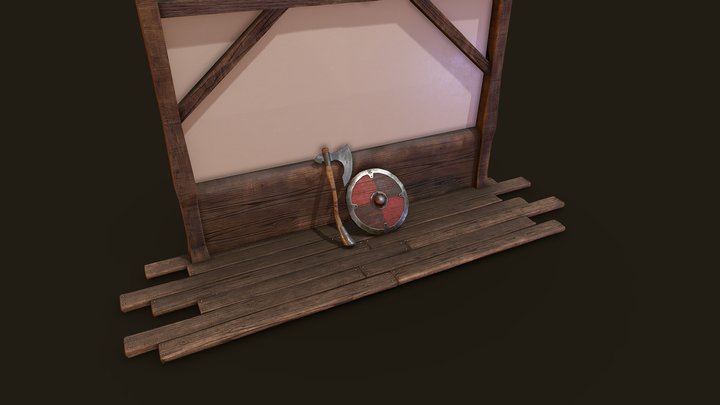 Viking Weapons Scene 3D Model