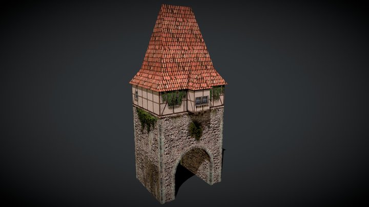 Medieval City House Low Poly 3D Model