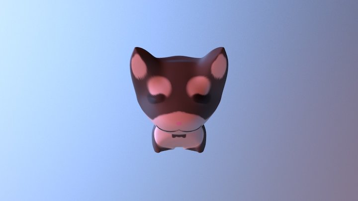 Tuxedo Bobtail Cat 3D Model
